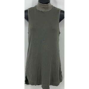 Splendid Women Top Tunic Size Medium M Grey Sleeveless Turtle Neck Knit Pullover